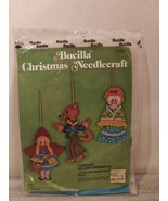 Vintage Bucilla Felt Jeweled Christmas Ornament Kit 2827 Little Red Ridi... - $29.95