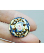 French Champleve Enamel Steel Cut Open Work Button Roses 1800&#39;s - $49.99