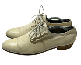 Genuine Gucci Leather Shoes Cream Lace Up Oxford 8138 Size 44 (Size 10 U... - $5,339.59 MXN