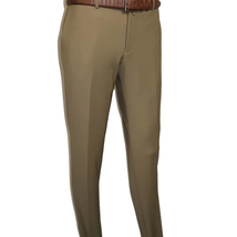 Men's MONO Turkey Slacks 100% Wool Plain Front Slim Fit 2502-7 Tan image 3