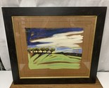 Jann Daughdrill Apple Orchard Oil Painting &amp; Charcoal on Paper Signed Fr... - $222.75