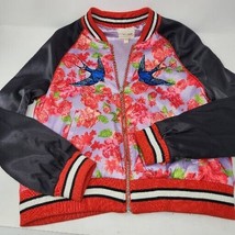 Silence + Noise Urban Outfitters Bomber Jacket Arielle Floral Embroidered Sz XS - £27.56 GBP