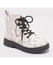 Girls&#39; Zoe Floral Print Zipper Lace-Up Combat Boots - art class - SIZE 13 - £13.46 GBP