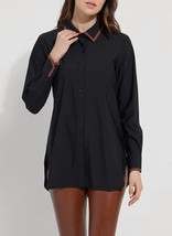 Lysse faye contrast trim schiffer top in BLACK - size M - $90.09