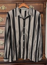 Vintage Maltos Shirt Sheer silver Rave Disco 90s Button Shirt shine XL drag - $34.62