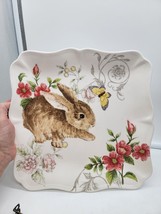 Maxcera 11.5x11.5 ” Square Spring Easter Bunny Pink Flowers Serving  Plate - €13,89 EUR