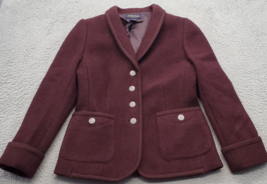 Brooks Brothers Blazer Jacket Women&#39;s Size 6 Dark Red Wool Blend Single ... - $32.40