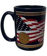 Vintage Boeing C-17 Airplane Aircraft Cobalt Blue Ceramic Coffee Mug Flag - $19.87 CAD