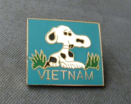 Vietnam Veteran Snoopy Peanuts Teal Lapel Pin Badge 1 inch - £4.53 GBP