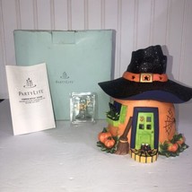 Partylite Pumpkin Witch House Tealight candle holder Spinning Stars-Reti... - $31.26