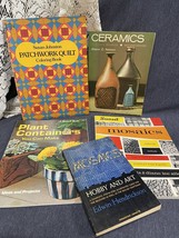 Vtg MCM Craft Books Lot Mixed Media Mosaics, Quilts, Ceramics, Plant Containers - £10.91 GBP