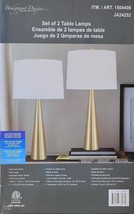 Bridgeport Designs Table Lamp Set 2Pk Soft Brass Finish Steel Base 28 Inch Tall - £118.63 GBP