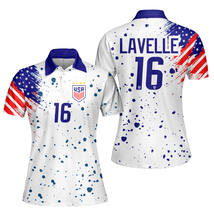 Rose Lavelle #16 USWNT Soccer FIFA Women&#39;s World Cup 2023 Polo Shirt  - £37.12 GBP+