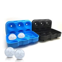 2 Packs Of 6-Cavity Ice Ball Mold, Black And Blue Flexible Silicone Ice Sphere T - £25.30 GBP