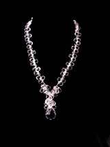 Elegant Sterling Quartz necklace / Chandelier Drops / Vintage Faceted Prism / Wo - £203.83 GBP