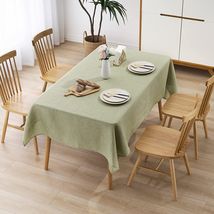 green Faux Linen Tablecloth Waterproof Tablecloth Picnic Table Cover 59x59 - £23.74 GBP