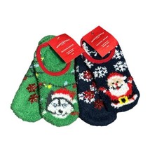 2 Pairs Wondershop Christmas Husky Santa Slipper Socks One Size Fits Mos... - $7.91