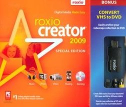 Roxio Creator 2009 Special Edition with VHS to DVD Adapter - £51.24 GBP