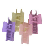 4pc Hair Claw Shark Clips Purple Pink Yellow Matte Translucent New Lot P... - $22.00 CAD