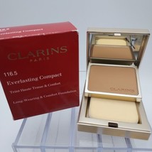 Clarins Everlasting Compact Long Wearing  Comfort Foundation Makeup 116.5 COFFEE - $13.85