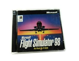 Microsoft Flight Simulator 98 PC Video game 2 cd w/ world of flight - £7.90 GBP