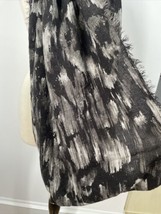Wilfred Free Black Gray Mottled Wool Lightweight Infinity Scarf 26x36 - £18.98 GBP