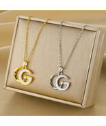 For Letter Necklace in 316 Stainless Steel with 18K Real Gold Plated 0.0... - $18.00