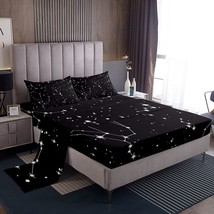 Galaxy Sheets Set Full Size For Kids Girls Boys Outer Space Starry Sky Bedding S - £50.78 GBP