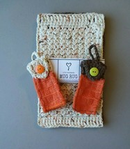 Set of 2 Handmade Crocheted Fall Mug Rugs/Coasters W/2 Mini Hanging Dish... - £17.16 GBP