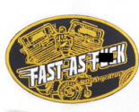 Fast As F**k Twin V&#39;s Iron On Embroidered Patch 3 1/2 &quot;X 2 1/4 &quot; - £4.55 GBP