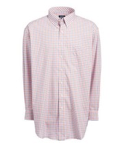 MSRP $60 Club Room Red Navy Gingham Long-Sleeve Button-Up Size 19 35-36 - £13.46 GBP