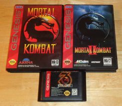 Sega Genesis Mortal Kombat 1 2 &amp; 3 Fighting Video Games, CIB w/ Case + Manual - £35.26 GBP