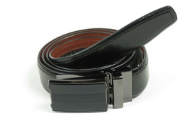 Men VALENTINI Leather Track Belt Adjustable Removable Buckle V525 Black - £27.46 GBP