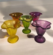 Set of 5 Rainbow Multicolor Parfait Ice Cream Sundae Dessert Glasses Cups Colors - $38.61