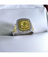 GIA 2.47CT Coupe Coussin Naturel Déguisement Jaune Fiançailles Diamant B... - $7,227.34