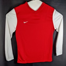 Mens Large Long Sleeve Athletic Shirt Red with White Sleeves (SLIM FIT) - $21.44
