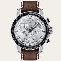 Reloj para hombre Tissot Supersport Chrono esfera plateada cuero marrón ... - £259.37 GBP