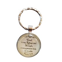 God is My Refuge and Strength Psalms 46:1 Key Ring Pendant Charm - $10.88
