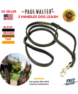 Dog Leash DUAL Handle, Easy Control Walking/Traffic Handle, Genuine Leat... - €23,16 EUR