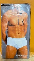 NEW Mens SMALL 2(x)ist BLACK Fly Front Briefs 100% Cotton Three / 3 Pack... - $15.74