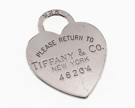 Tiffany & Co. Sterling Silver "Return to" Heart Tag Charm w/ Serial Number Nice - $118.79