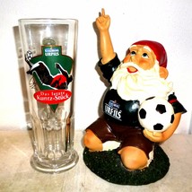 Karlsberg Homburg Brewery Dwarf Mascott Hansi &amp; Soccer German Beer Glass - £11.35 GBP