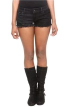 Lovesick Women&#39;s Shorts Size 3 Black Denim Skull Lace Distressed Frayed Hem - $35.86