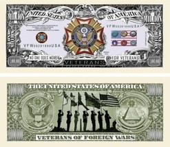 ✅ Pack of 5 VFW Veterans of Foreign Wars 1 Million Dollar Bill Commemorative ✅ - £4.94 GBP