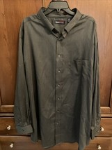 Roundtree &amp; Yorke Travel Smart Button Up Shirt Mens 4XT Black/White Houn... - $13.86