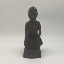 Vintage Hand Carved Wood African Figure Statue 9.5 Inch - £31.38 GBP