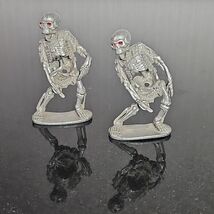 Ral Partha Pewter Skeleton Warrior Lot 2 Jewel Eyed Undead Vintage DnD F... - $17.85