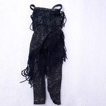 Vintage Shillman Black gold Metallic Shiny Fringe Jumpsuit romper Barbie... - $77.02 CAD
