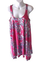 Lilly Pulitzer XXL Monterey Dress Pink Coral Print Tank Dress Racerback - £51.11 GBP