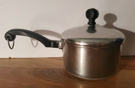 Vintage Farberware Aluminum Stainless Steel CLAD 1 Qt Saucepan With Lid - £15.79 GBP